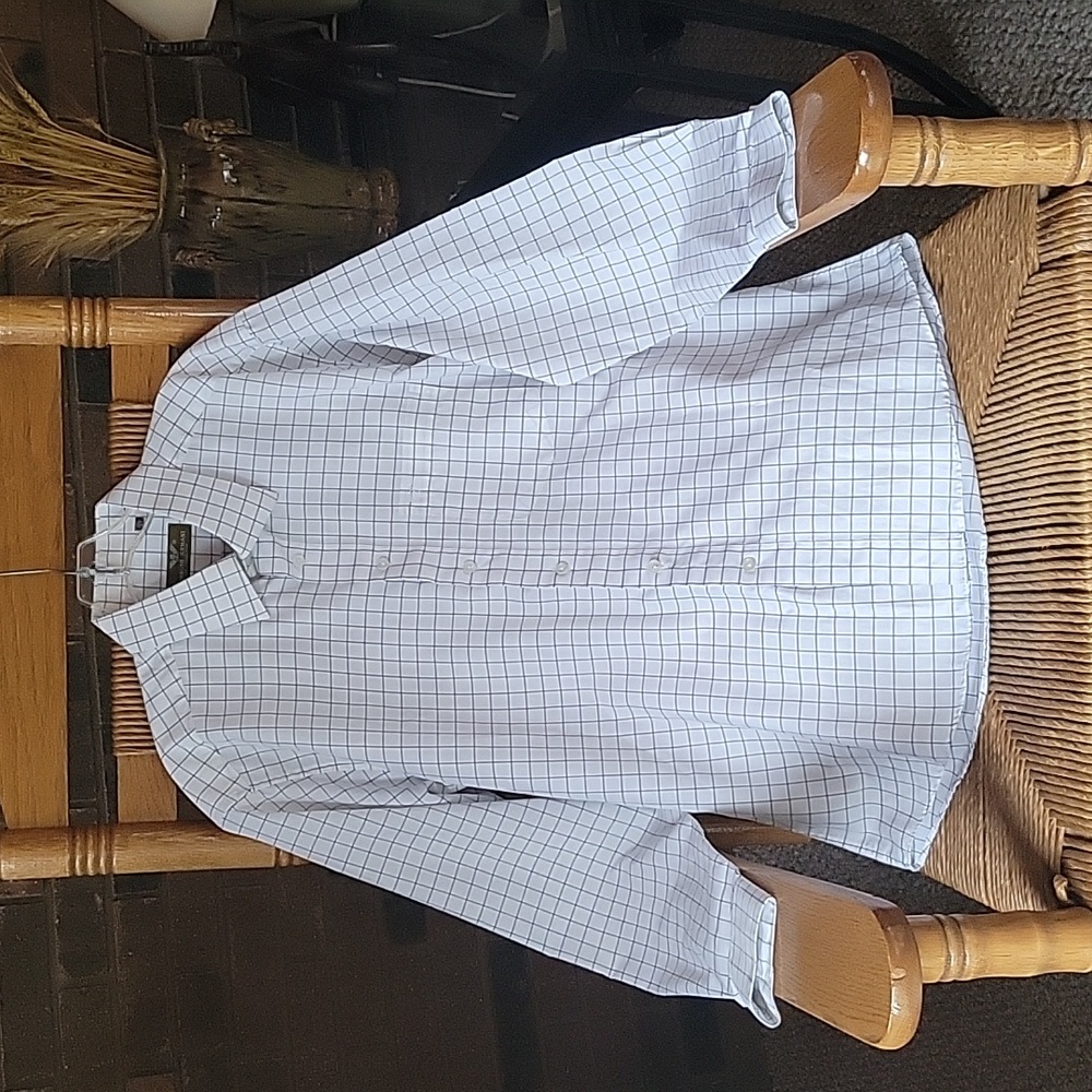Giorgio Armani Le Collezioni button down dress shirt, black/white check, sz 16.5 - Picture 4 of 10